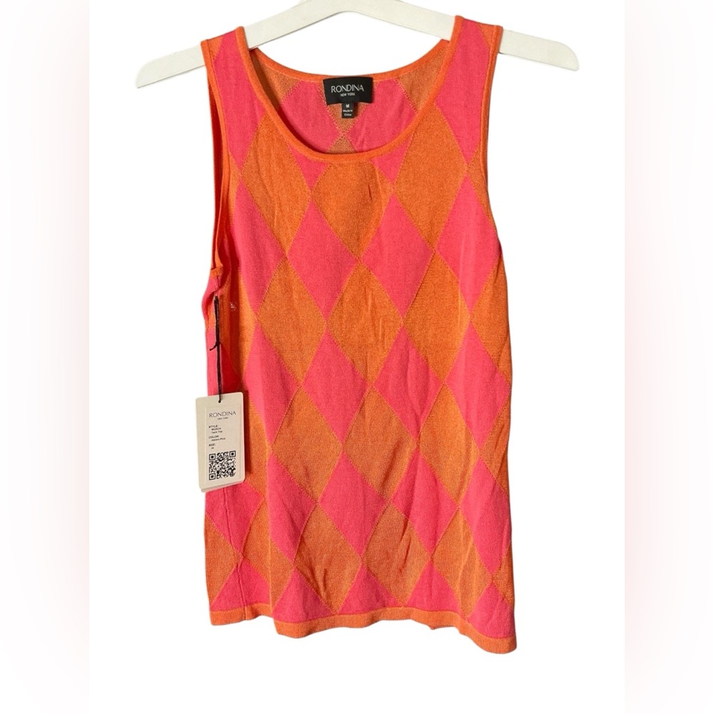 Vibrant Pink and Orange Sleeveless Tank Top